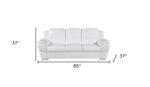 The Lena – White Leather Sofa with Silver Legs - Image 2