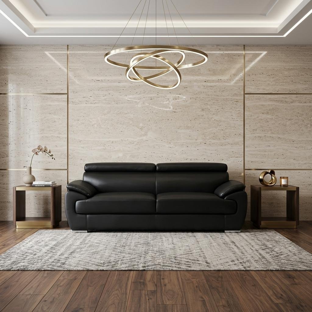 the-nightfall-black-genuine-leather-sofa-with-silver-legs-9969034.jpg The Nightfall – Black Genuine Leather Sofa with Silver Legs - Image 1