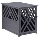 Wood Dog Crate Small Dog Cage Furniture Style Dog Kennel Lattice for Indoor Use with a Unique Slant Aesthetic Design