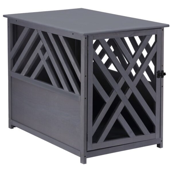 Wood Dog Crate Small Dog Cage Furniture Style Dog Kennel Lattice for Indoor Use with a Unique Slant Aesthetic Design