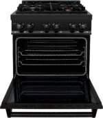 ZLINE Legacy 30-inch 4.0 Cu. Ft. Dual Fuel Range with Brass Burners, Black Stainless Steel (RAB-BR-30) - Image 5