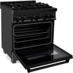 ZLINE Legacy 30-inch 4.0 Cu. Ft. Dual Fuel Range with Brass Burners, Black Stainless Steel (RAB-BR-30) - Image 2